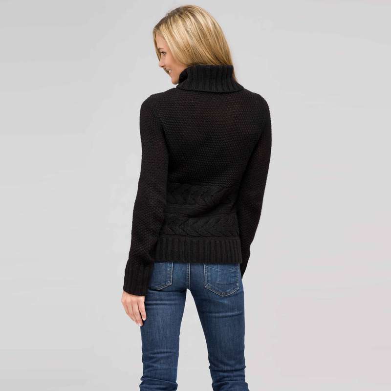 Wool Blend Turtle Neck Sweater, Black, large image number 1